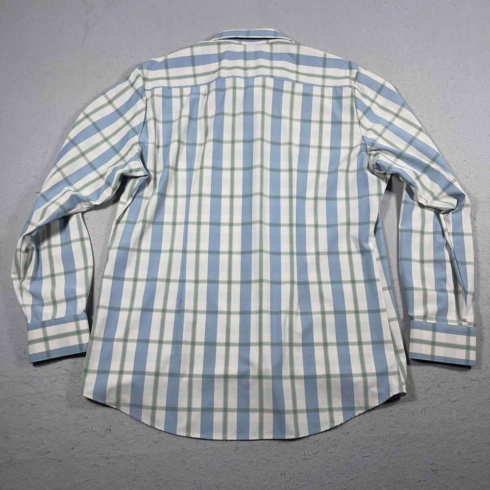 Mizzen Main Shirt Mens XL Trim Fit Performance Stretch Plaid Button Down - Picture 8 of 9